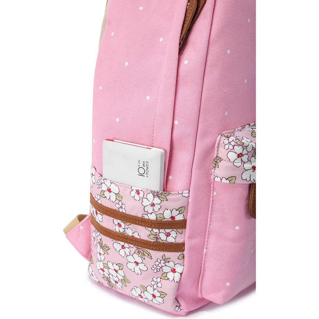 Toy Bear Game, Fashionable Print, Teenage Girl Student Backpack, Casual Canvas Backpack