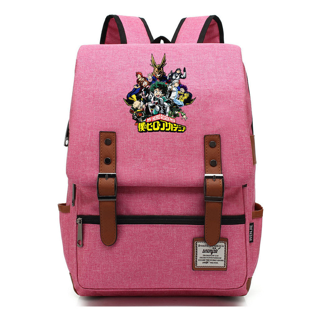 Anime My Heroes Academy Printed Student School Bag For Men And Women Leisure Belt Buckle Classic Backpack