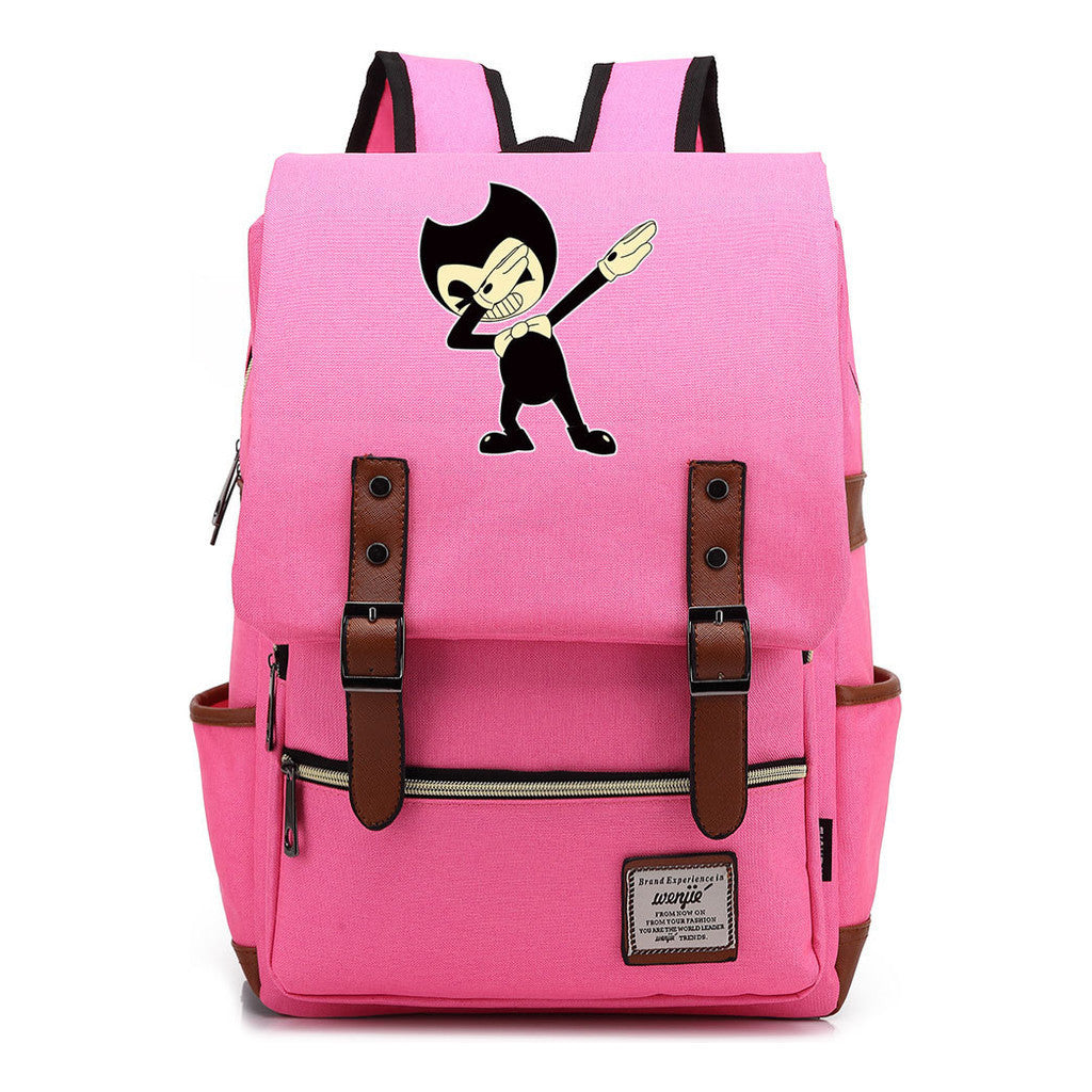 Printed Teenage Student Backpack For Men And Women With Casual Belt Buckle Classic Backpack