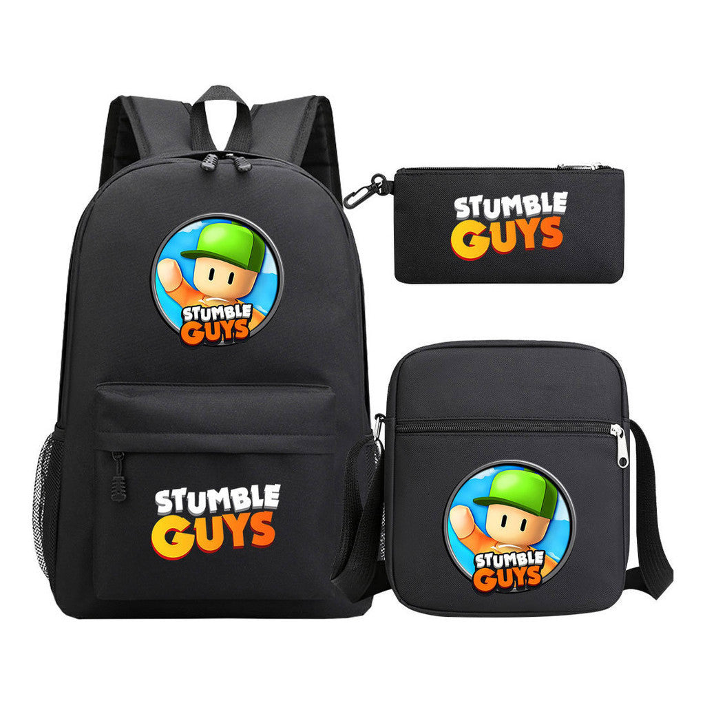Printed Youth Student School Bag Three Piece Set Men's And Women's Shoulder Set Backpack