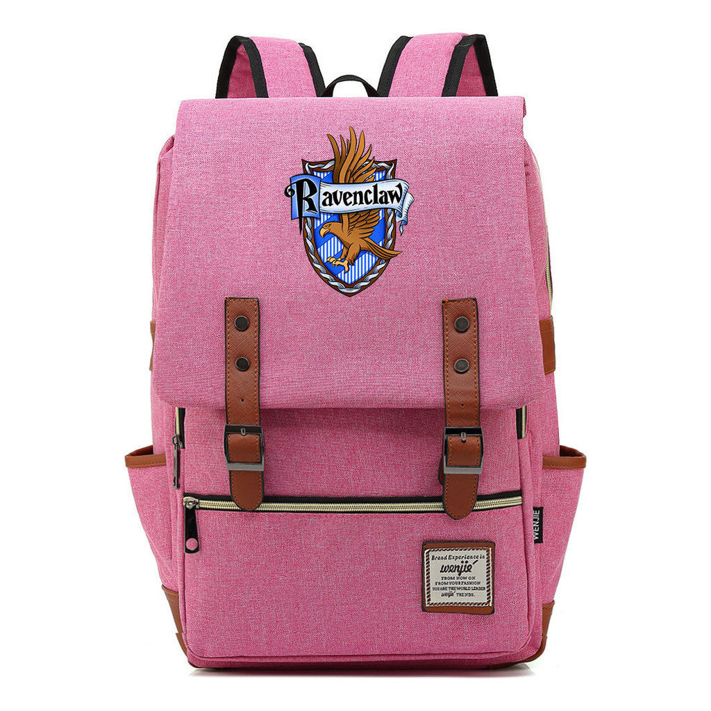 School Of Witchcraft And Wizardry Printed Youth Student School Bag Casual Belt Buckle Classic Backpack