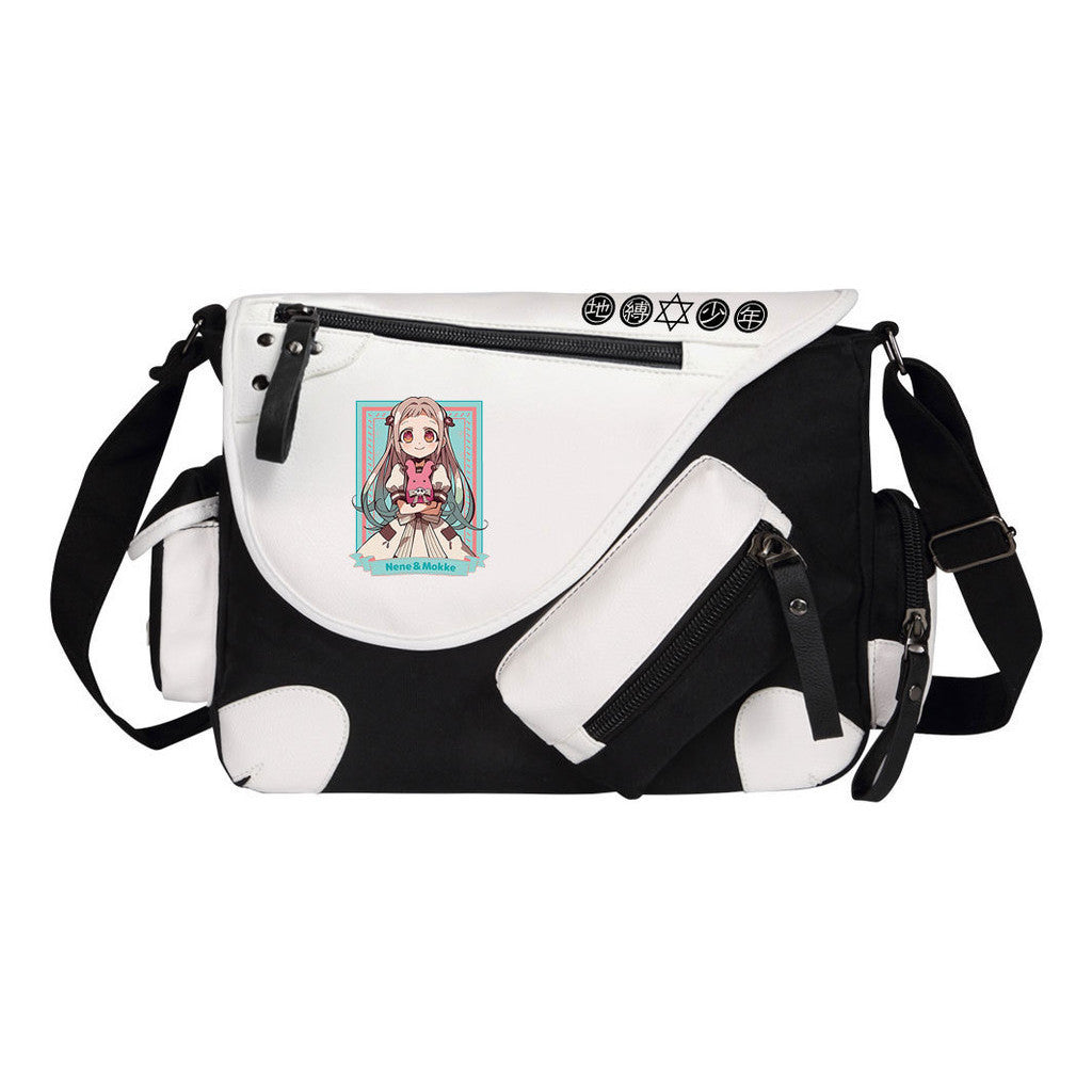 Youth Student Backpack, Canvas Shoulder Bag, Men's And Women's Casual Diagonal Backpack