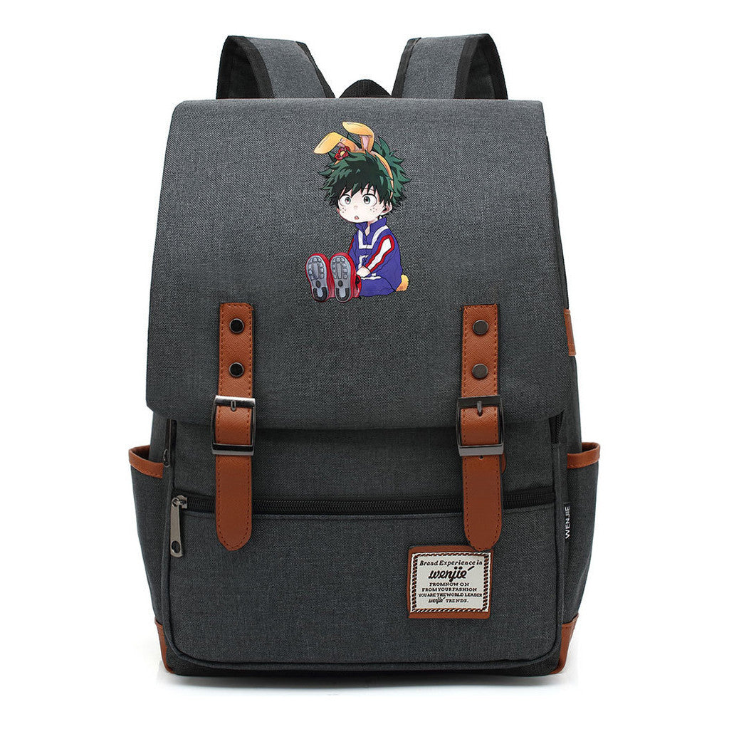 Anime My Heroes Academy Printed Youth School Bag Casual Belt Buckle Classic Backpack
