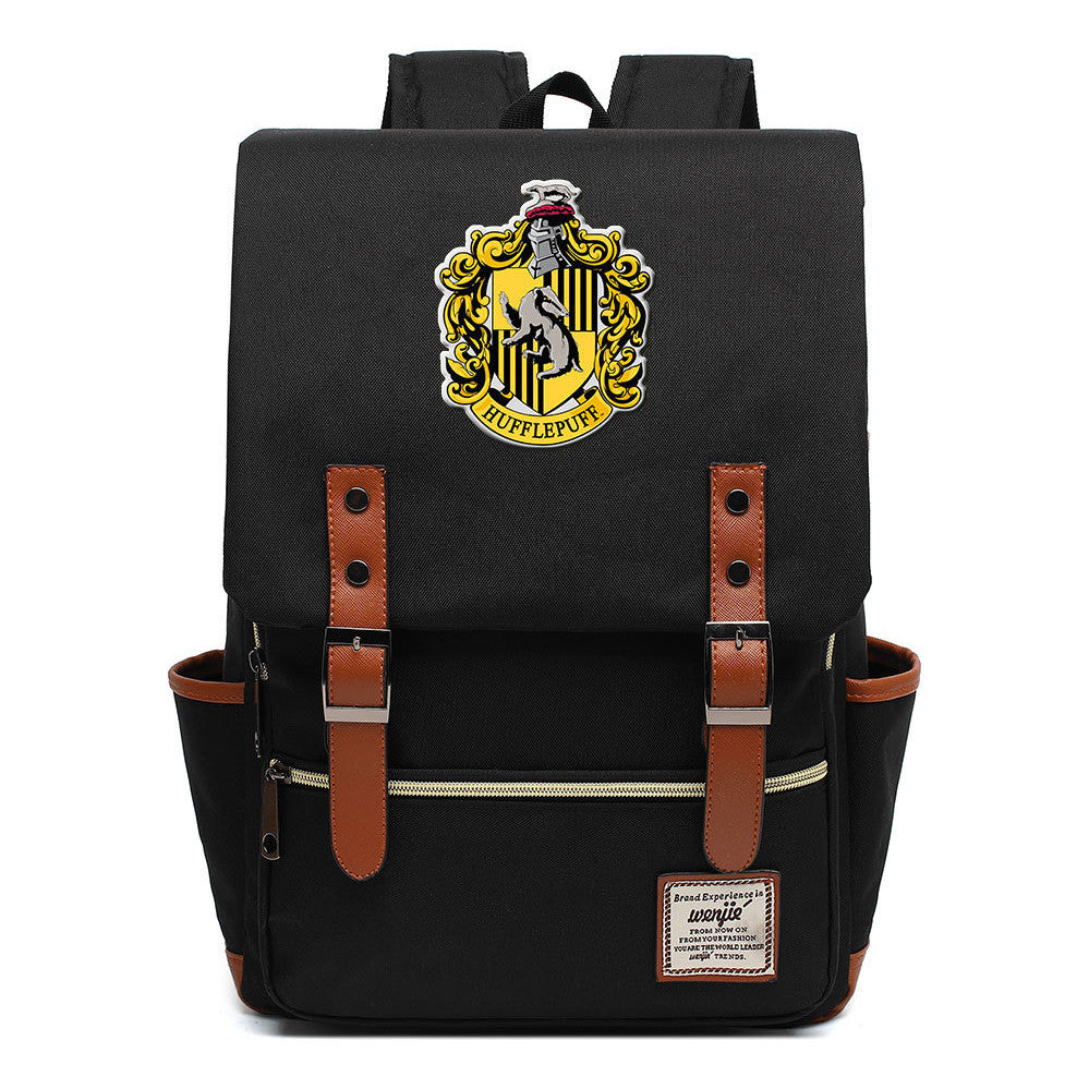 School Of Magic Printed Student School Bag Men's And Women's Casual Belt Buckle Classic Backpack