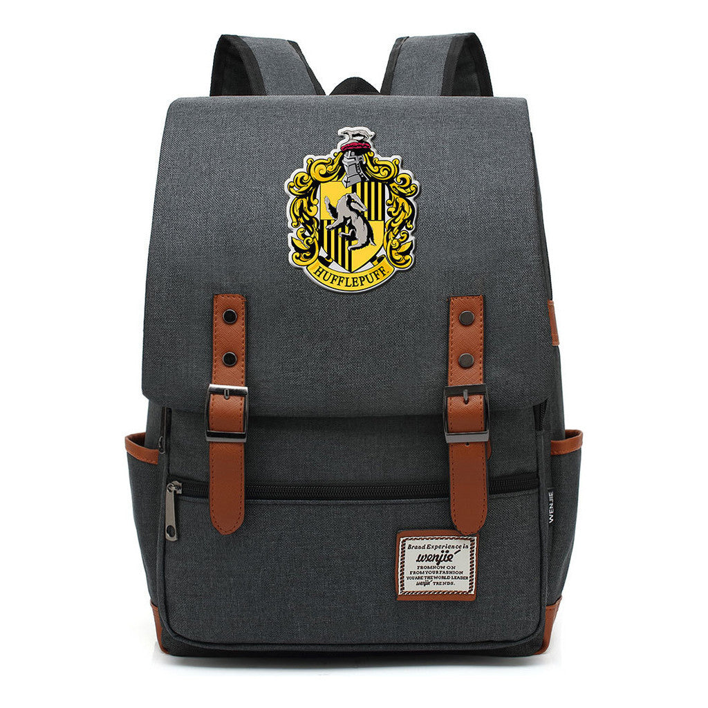 School Of Magic Printed Student School Bag Men's And Women's Casual Belt Buckle Classic Backpack