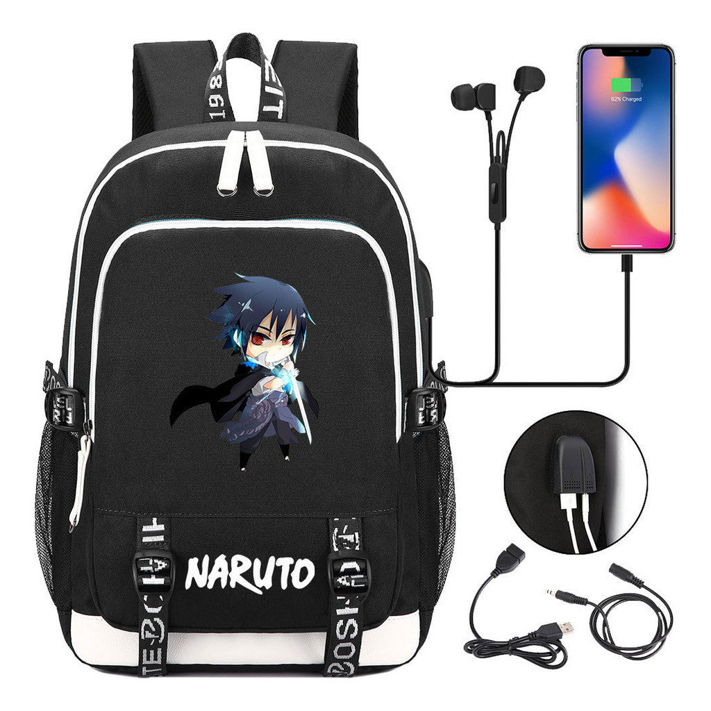 Naruto Student Backpack Usb Men's And Women's Casual Backpack