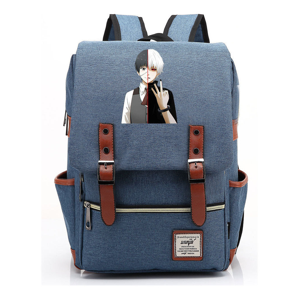 Tokyo Ghoul Student School Bag Men's And Women's Leisure Belt Buckle Backpack