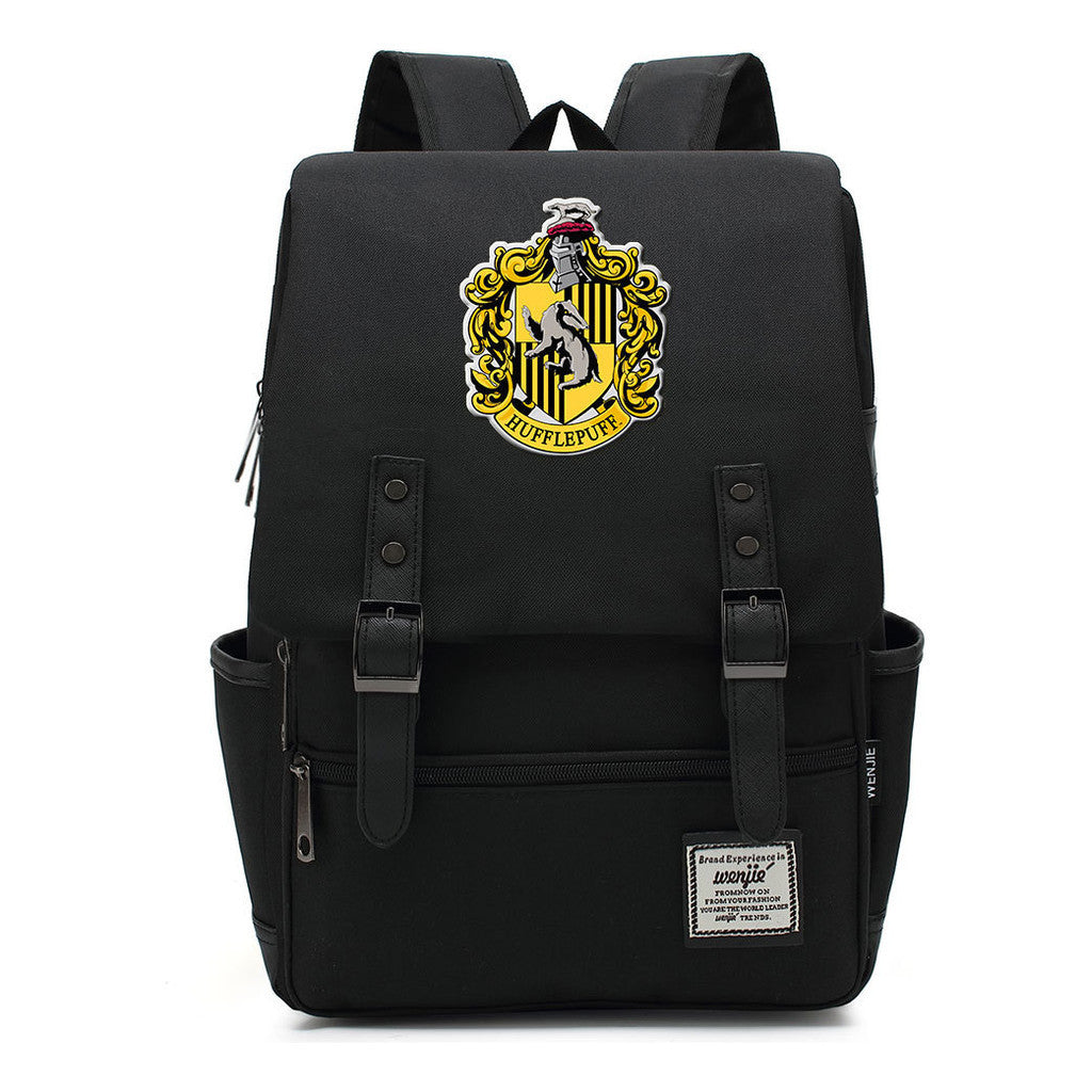 School Of Magic Printed Student School Bag Men's And Women's Casual Belt Buckle Classic Backpack