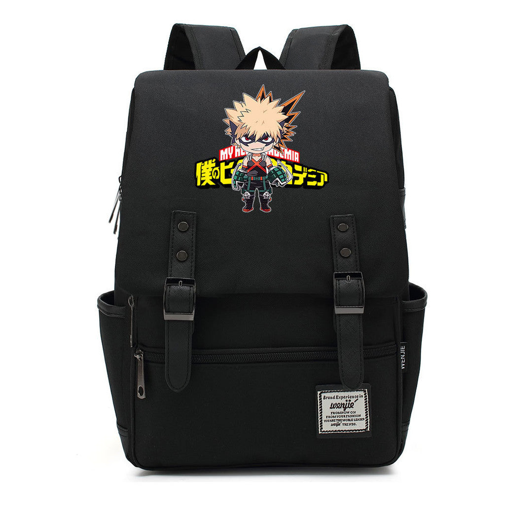 Anime My Heroes Academy Printed Youth Student Backpack Men's And Women's Leisure Belt Buckle Classic Backpack 38*27*12.5cm