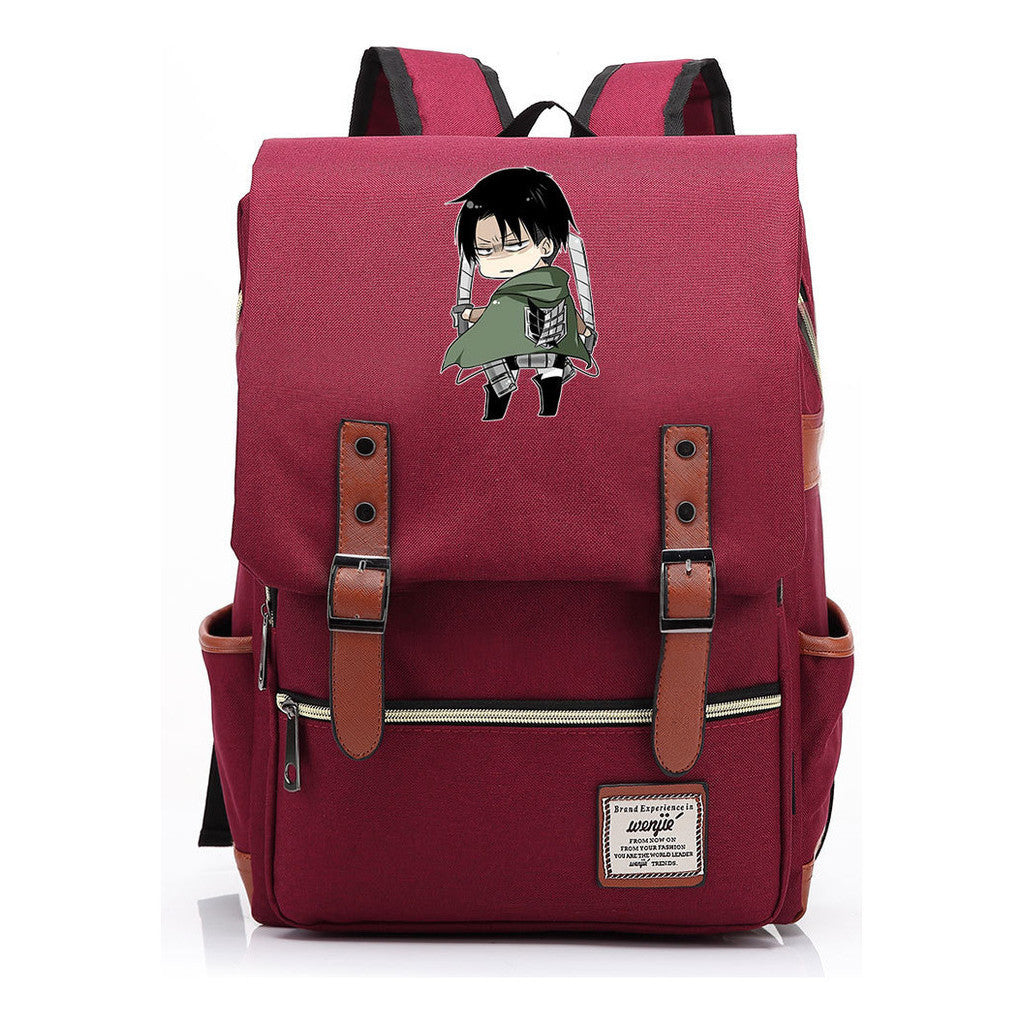 The Giant Of Manga Attack Printed Teenage Student Backpack For Men And Women With Casual Belt Buckle Classic Backpack 43*29*13.5cm