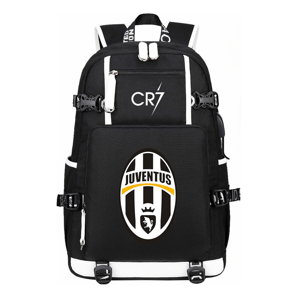 Football Dribbling Star Cristiano Ronaldo Printed Usb Large Capacity Youth Student Backpack For Men And Women's Leisure Travel Backpack