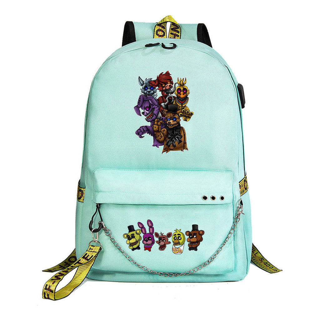 Toy Bear Game Usb Youth Student Backpack For Men And Women Leisure Travel Backpack