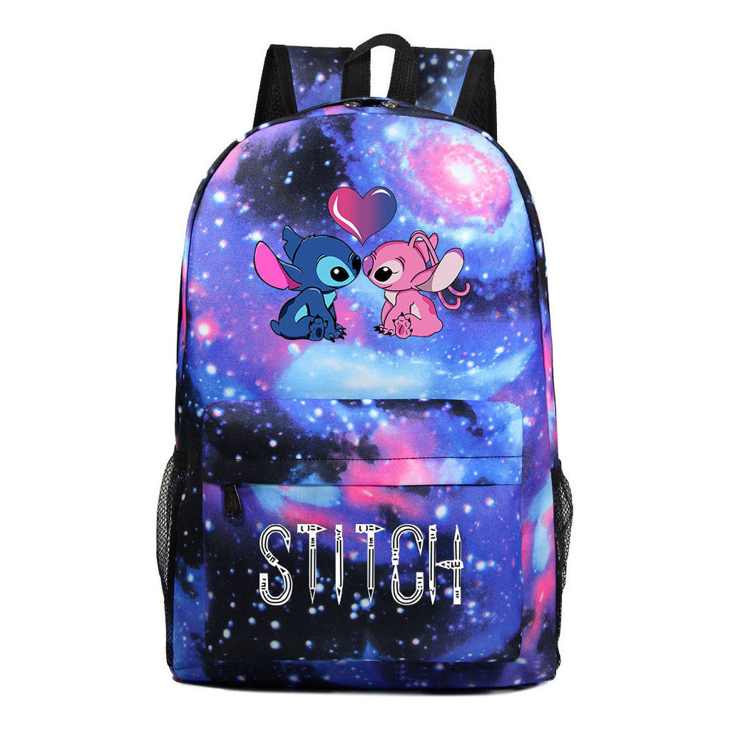 Interstellar Baby Stitch Printed Youth Student Backpack For Men And Women Casual Backpack