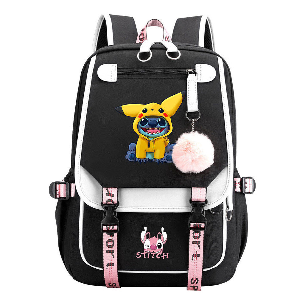 Usb Student Backpack Men's And Women's Casual Woven Strap Flip Backpack