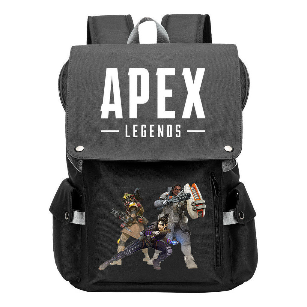 Apex Hero Print Usb Charging Cap Head Style Student School Bag Casual Backpack