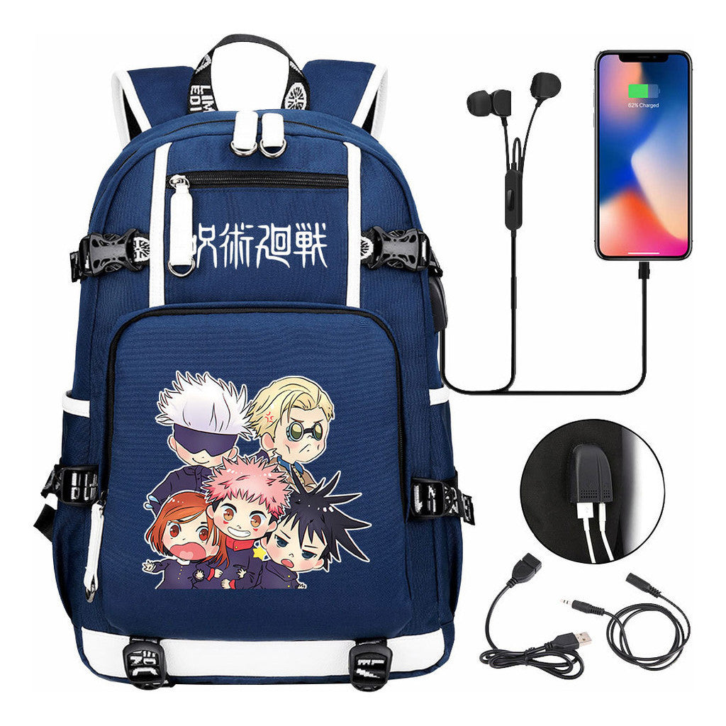 Printed Usb Youth Student Backpack For Men And Women's Leisure Large Capacity Travel Backpack