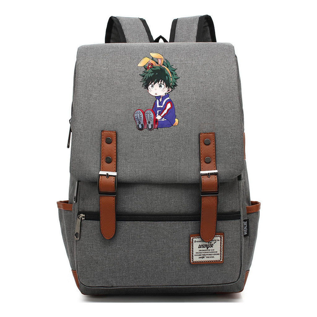Anime My Heroes Academy Printed Youth School Bag Casual Belt Buckle Classic Backpack