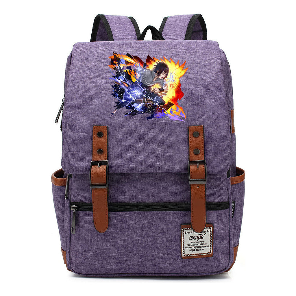 Naruto Printed Student Backpack For Men And Women, Casual Belt Buckle, Classic Backpack