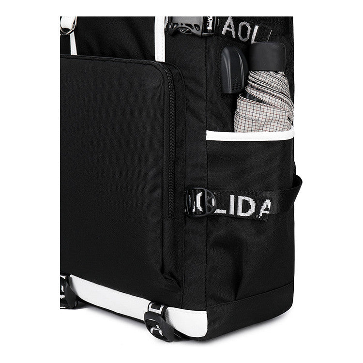 Printed Usb Youth Student Backpack Leisure Large Capacity Travel Backpack