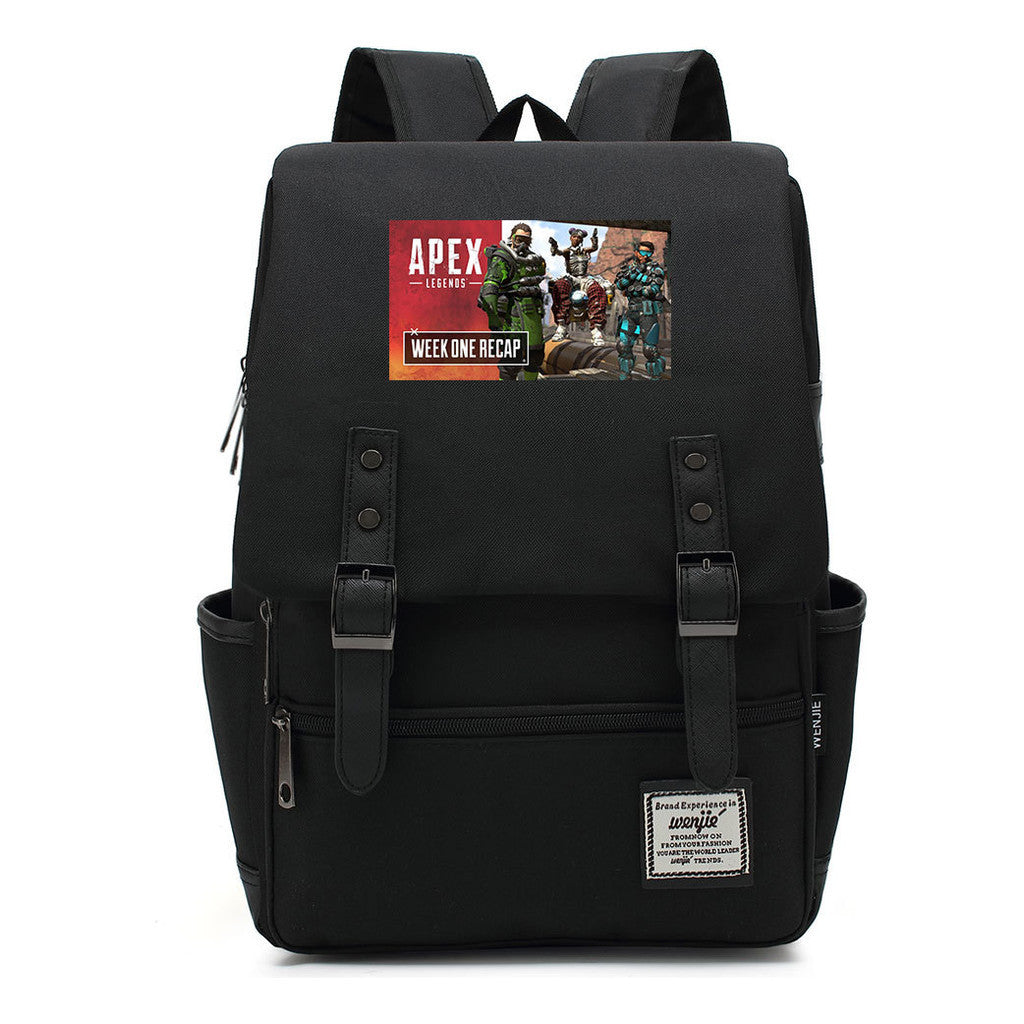 Printed Teenage Student Backpack For Men And Women With Casual Belt Buckle Classic Backpack