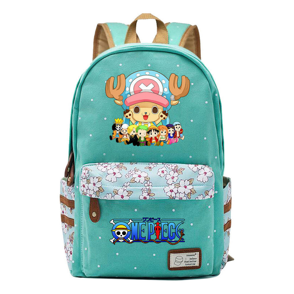 Anime Pirate Wang Lufei Printed Student School Bag Fragmented Flower Leisure Backpack