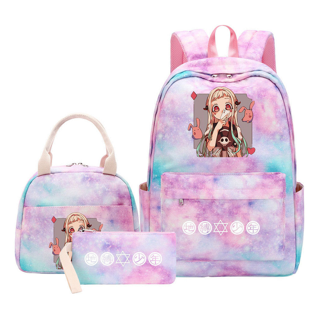 Teenage Student Girl Backpack Lunch Bag Three Piece Set Backpack Set