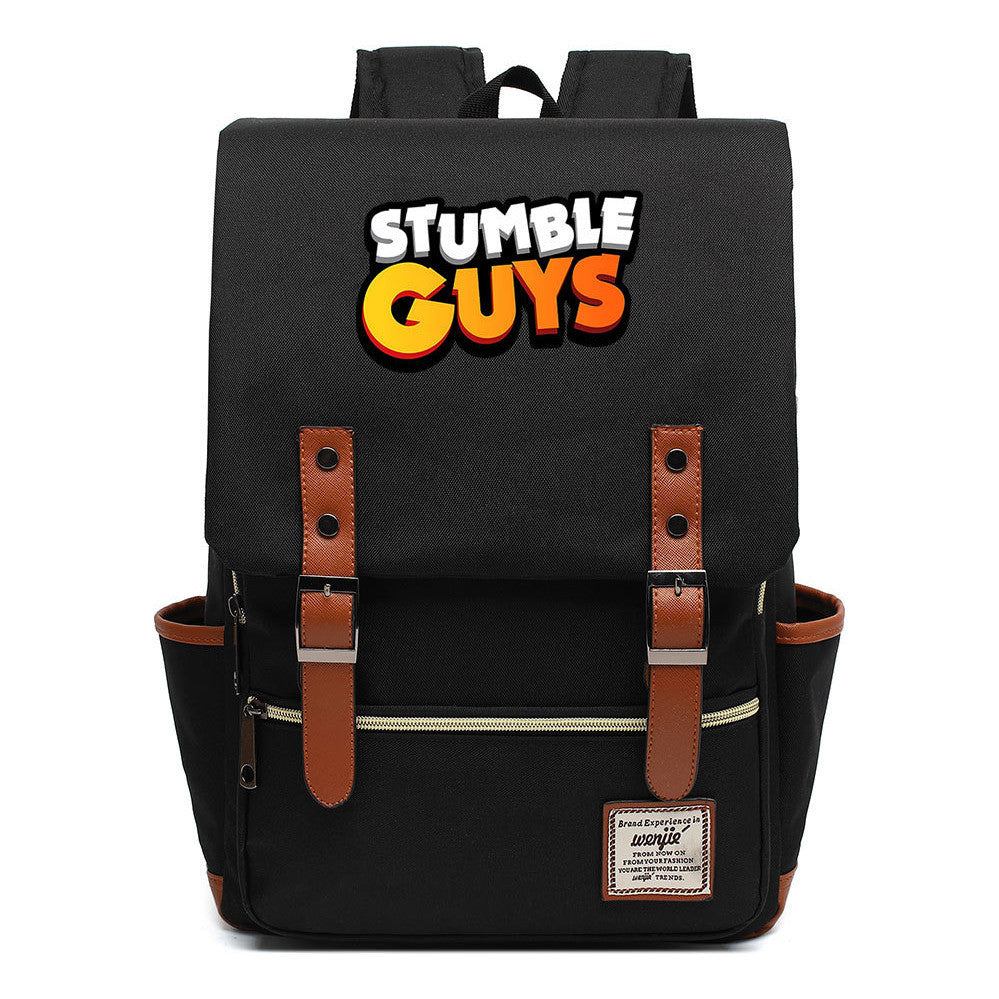 Printed Teenage Student Backpack With Casual Belt Buckle Backpack