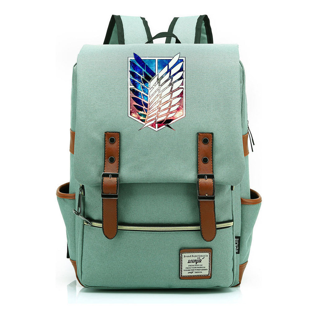 The Giant Of Manga Attack Printed Teenage Student Backpack For Men And Women With Casual Belt Buckle Classic Backpack 38*27*12.5cm