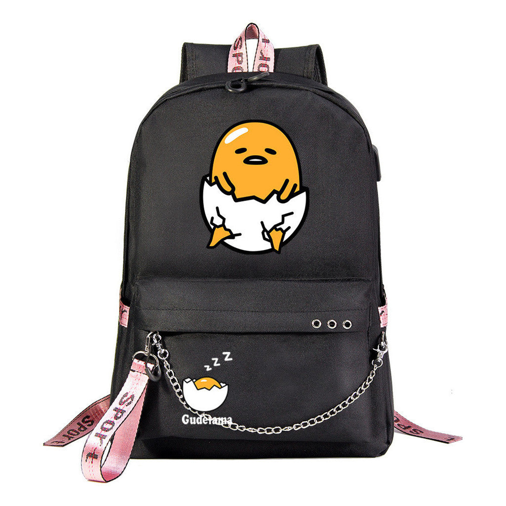 Lazy Egg Usb Youth Student Backpack For Boys And Girls Leisure Travel Backpack