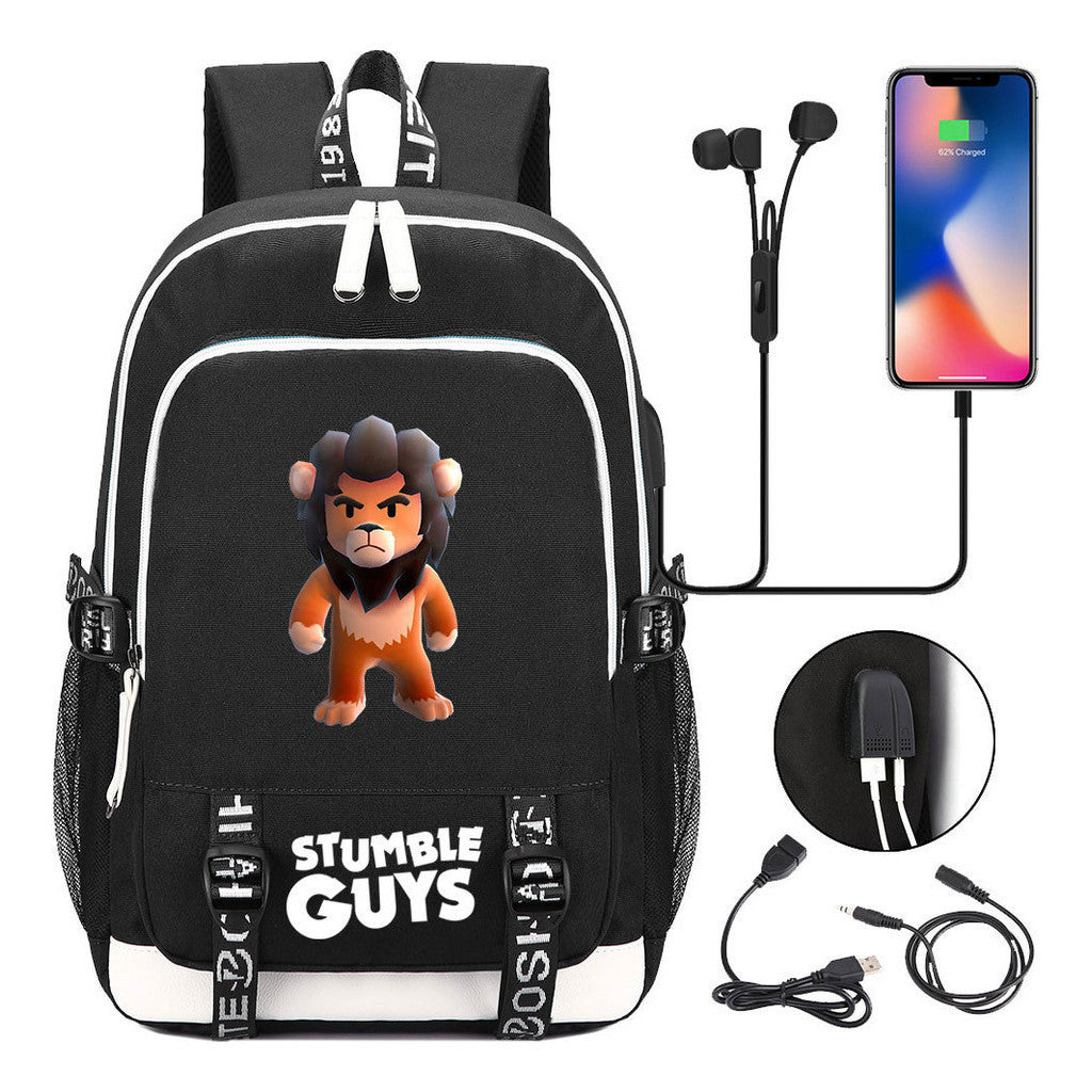 Printed Student Backpack Usb Men's And Women's Leisure Backpack