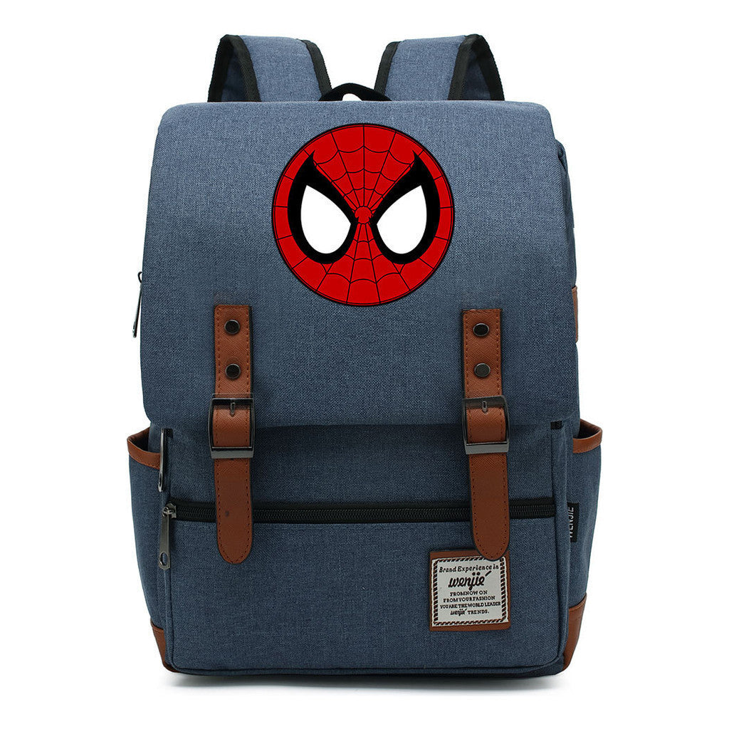 Superhero Printed Youth Student Backpack, Classic Backpack For Men And Women