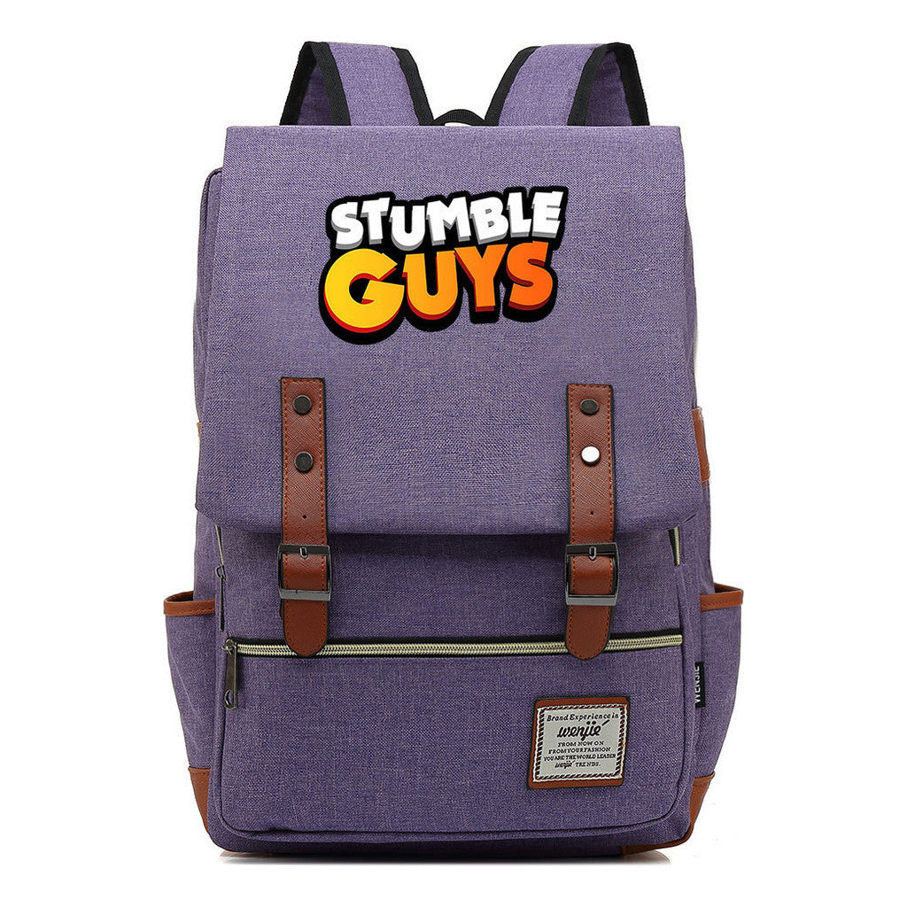 Printed Teenage Student Backpack With Casual Belt Buckle Backpack