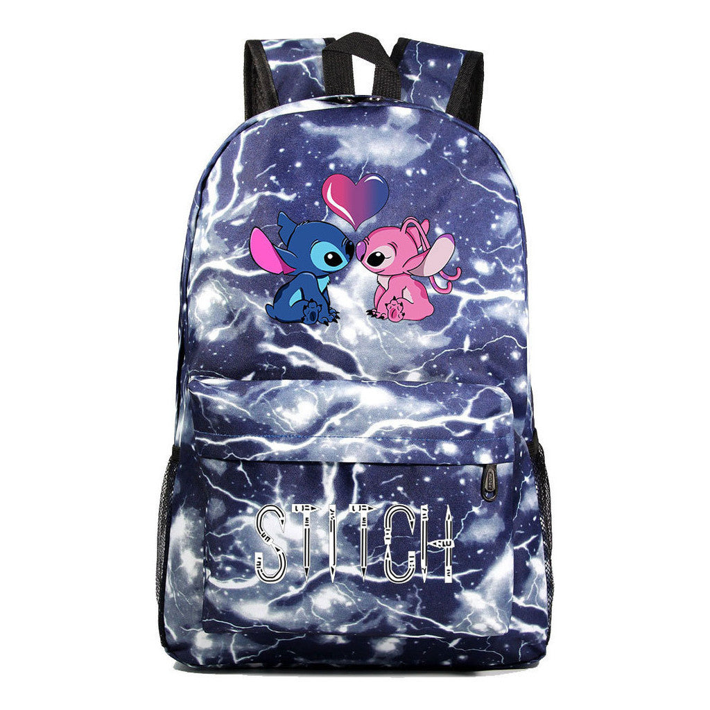 Interstellar Baby Stitch Printed Youth Student Backpack For Men And Women Casual Backpack