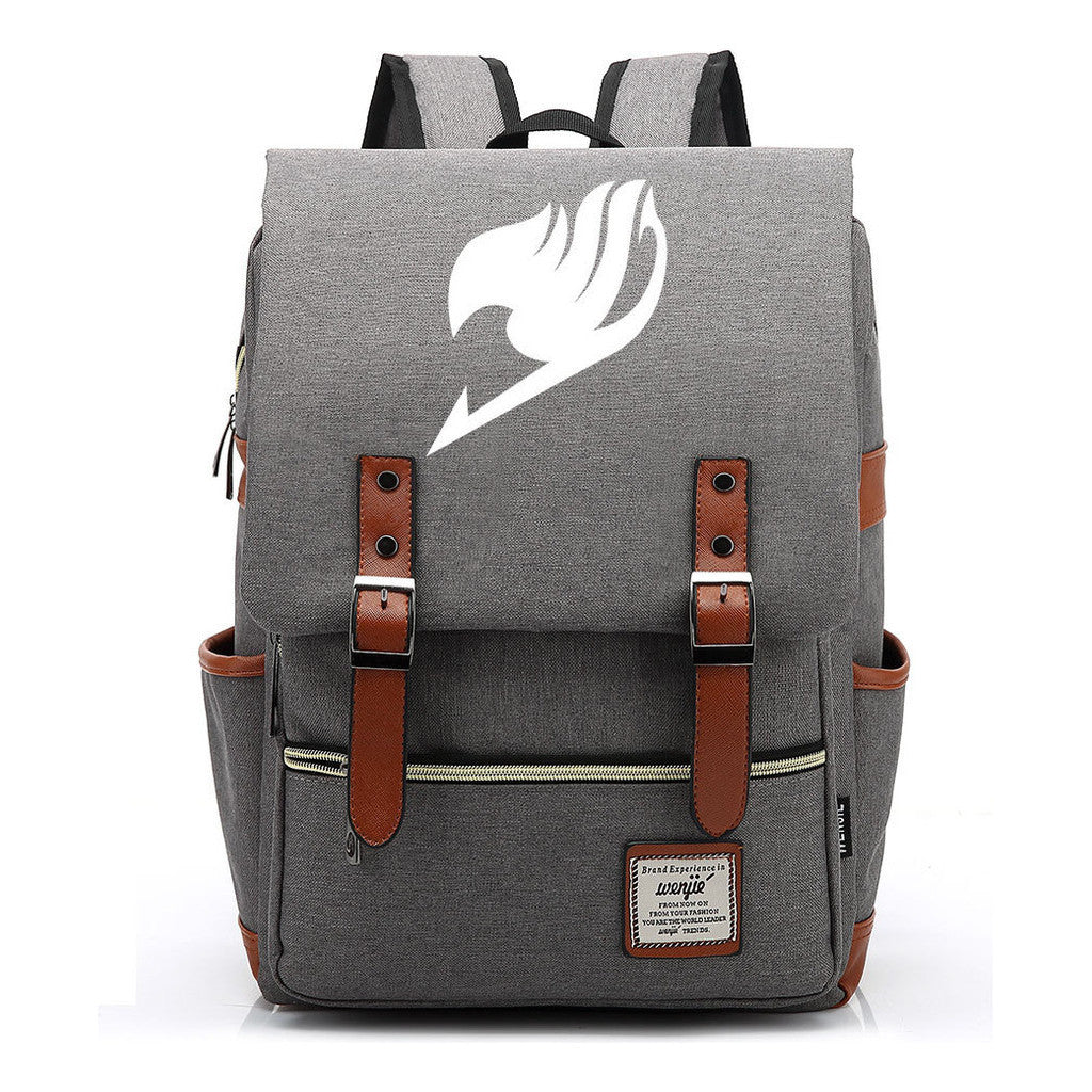 Printed Teenage Student Backpack For Men And Women With Casual Belt Buckle Classic Backpack