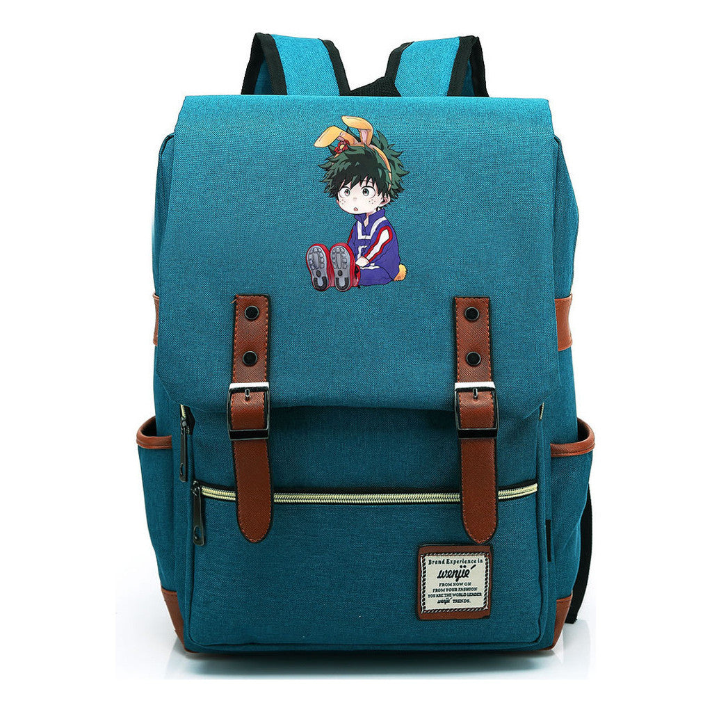 Anime My Heroes Academy Printed Youth School Bag Casual Belt Buckle Classic Backpack