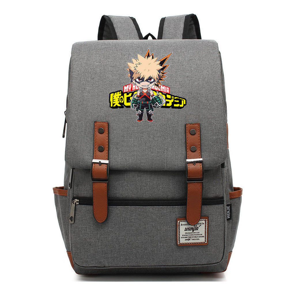 Anime My Heroes Academy Printed Youth Student Backpack Men's And Women's Leisure Belt Buckle Classic Backpack 38*27*12.5cm