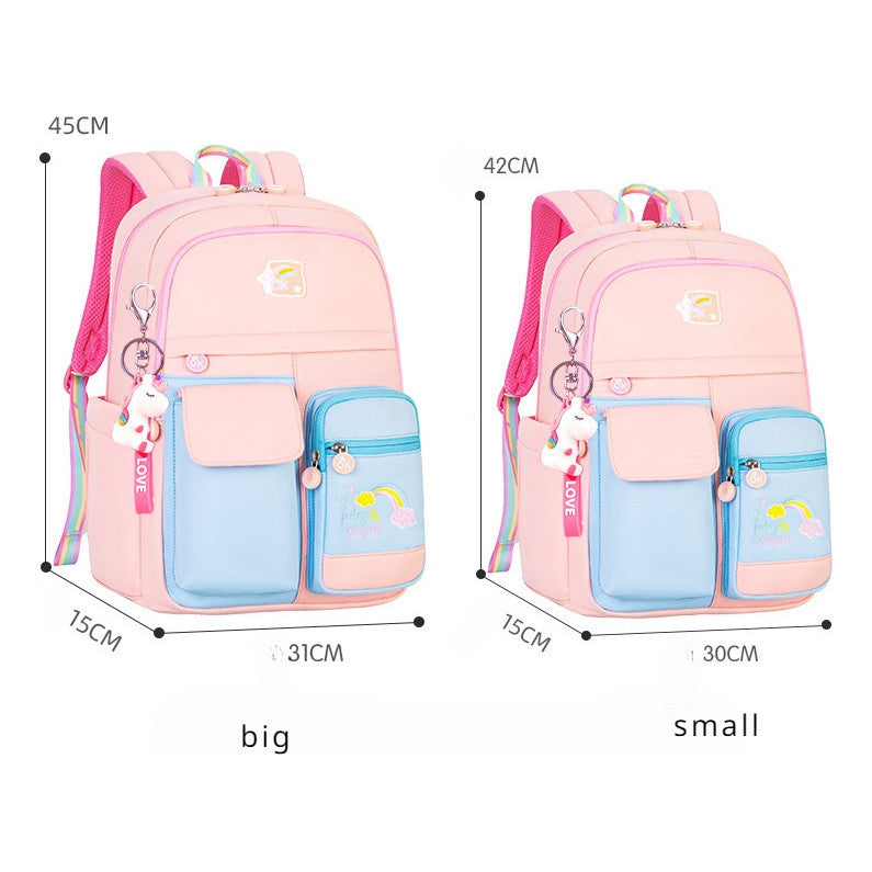 Elementary School Backpack, Lightweight And Casual Children's Backpack, Cute Contrasting Color Student Bag