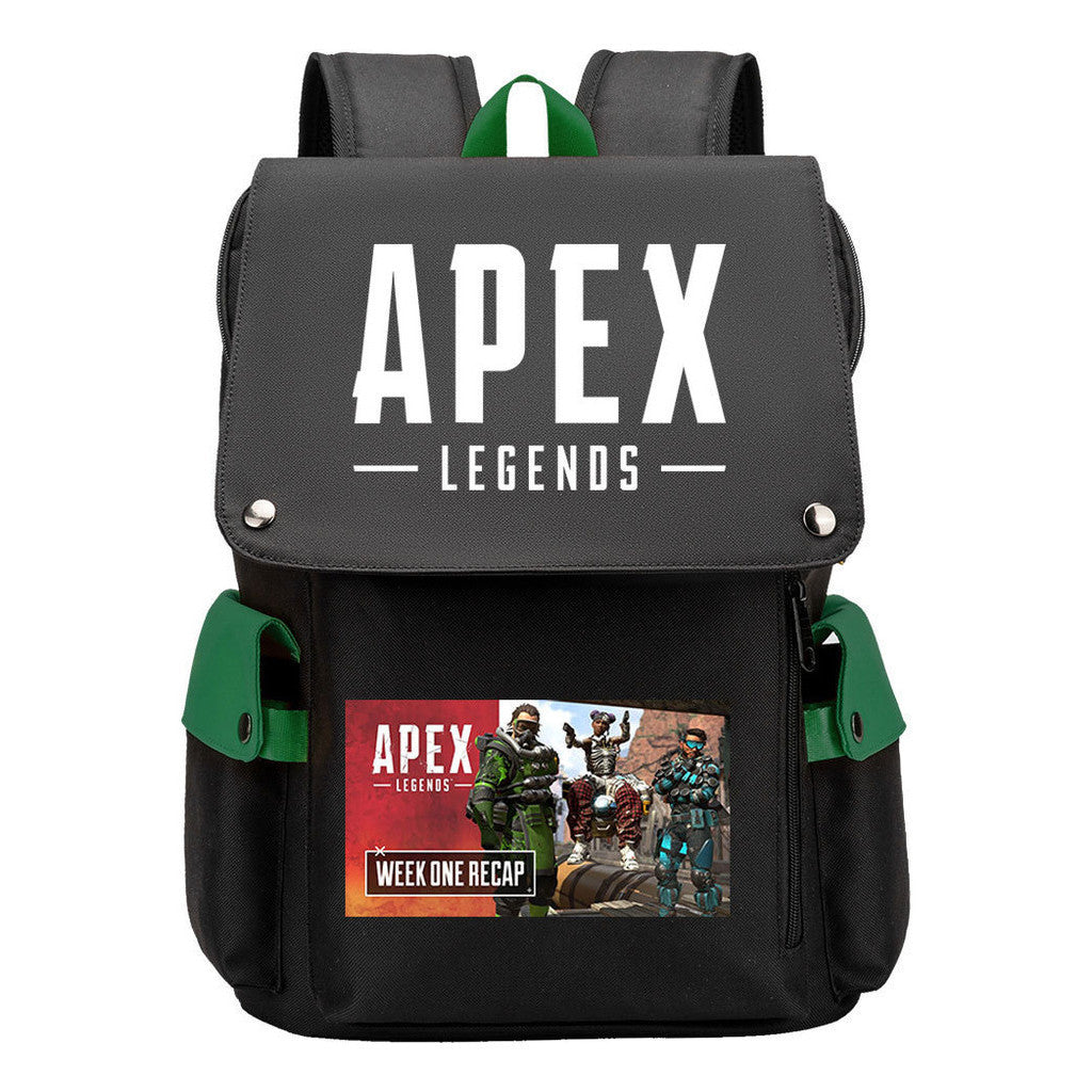 Apex Hero Print Usb Charging Cap Head Style Student School Bag Casual Backpack