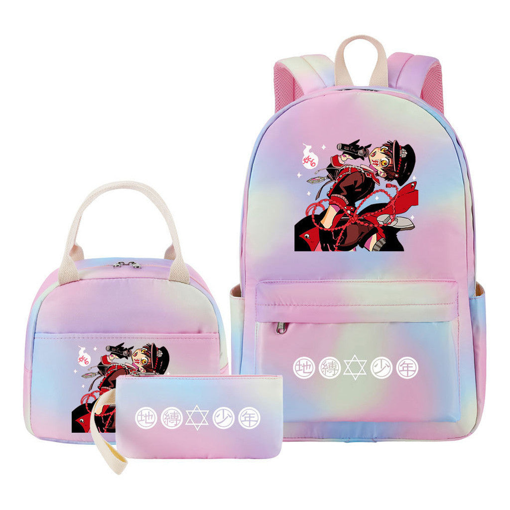 Teenage Student Girl Backpack Lunch Bag Three Piece Set Backpack Set