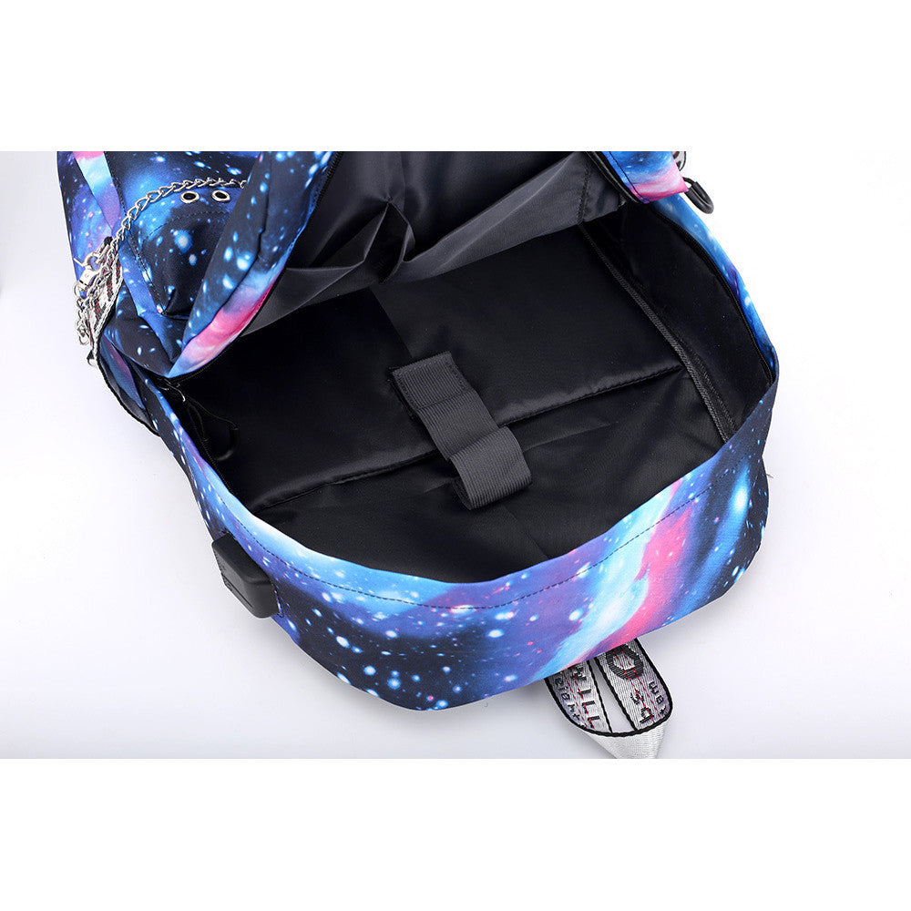 School Of Witchcraft And Wizardry Badge Usb Youth Student Backpack For Men And Women's Leisure Travel Backpack