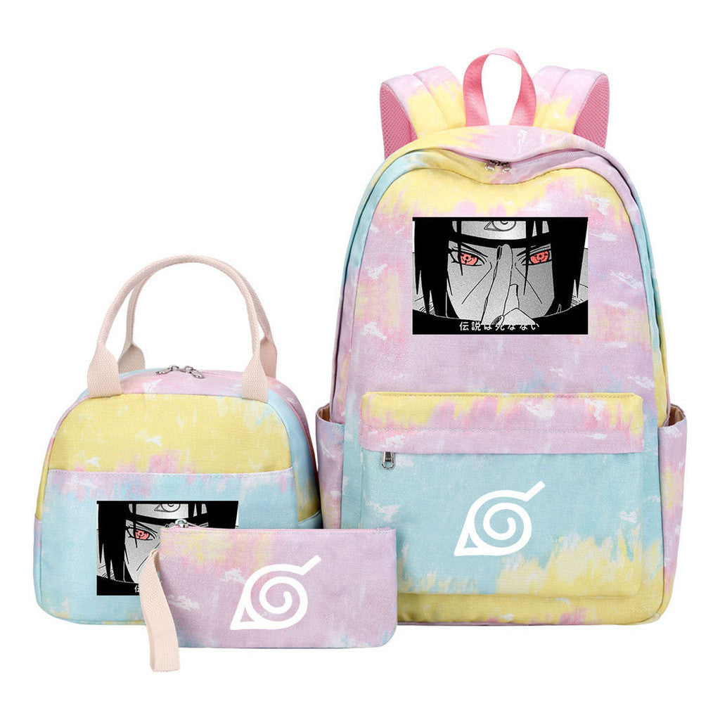 Naruto Youth Student School Bag Lunch Bag Three Piece Set Backpack Set