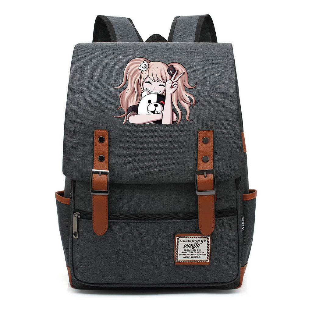 Printed Teenage Student Backpack For Men And Women With Casual Belt Buckle Classic Backpack