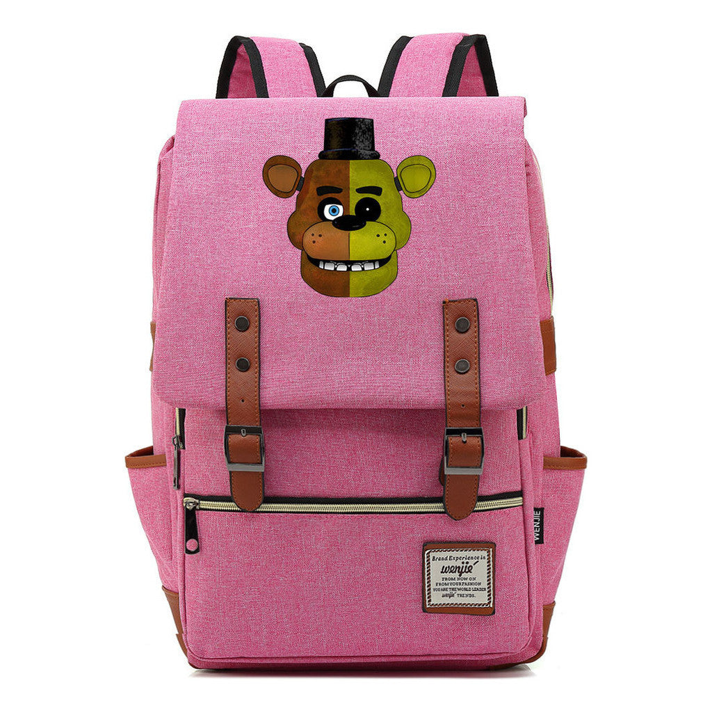 Toy Bear Game Printed Youth Student Backpack For Men And Women, Casual Belt Buckle, Classic Backpack