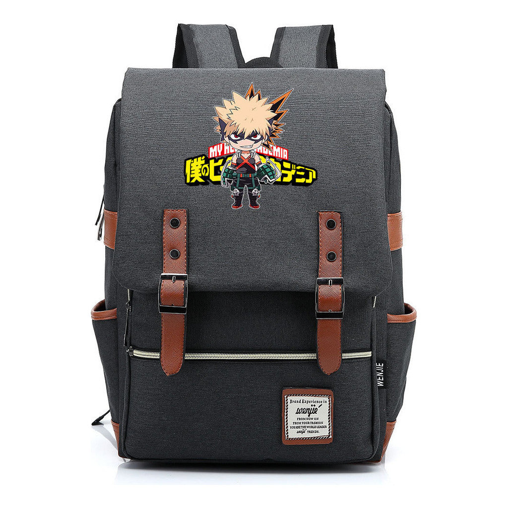 Anime My Heroes Academy Printed Youth Student Backpack Men's And Women's Leisure Belt Buckle Classic Backpack 38*27*12.5cm
