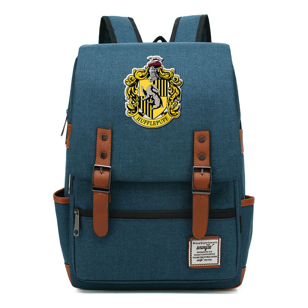 School Of Magic Printed Student School Bag Men's And Women's Casual Belt Buckle Classic Backpack