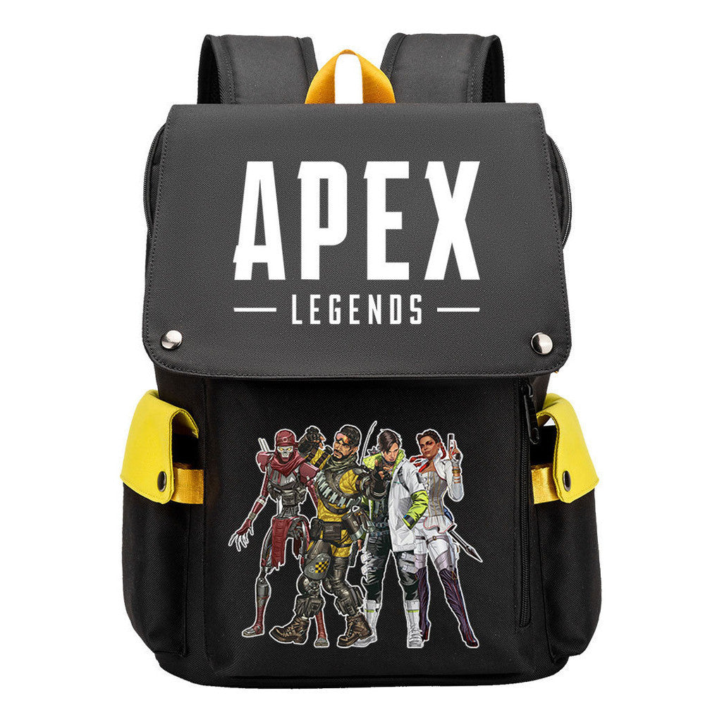 Apex Hero Print Usb Charging Cap Head Style Student School Bag Casual Backpack