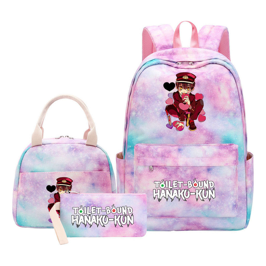 Student Girl Backpack Lunch Bag Three Piece Set Backpack Set