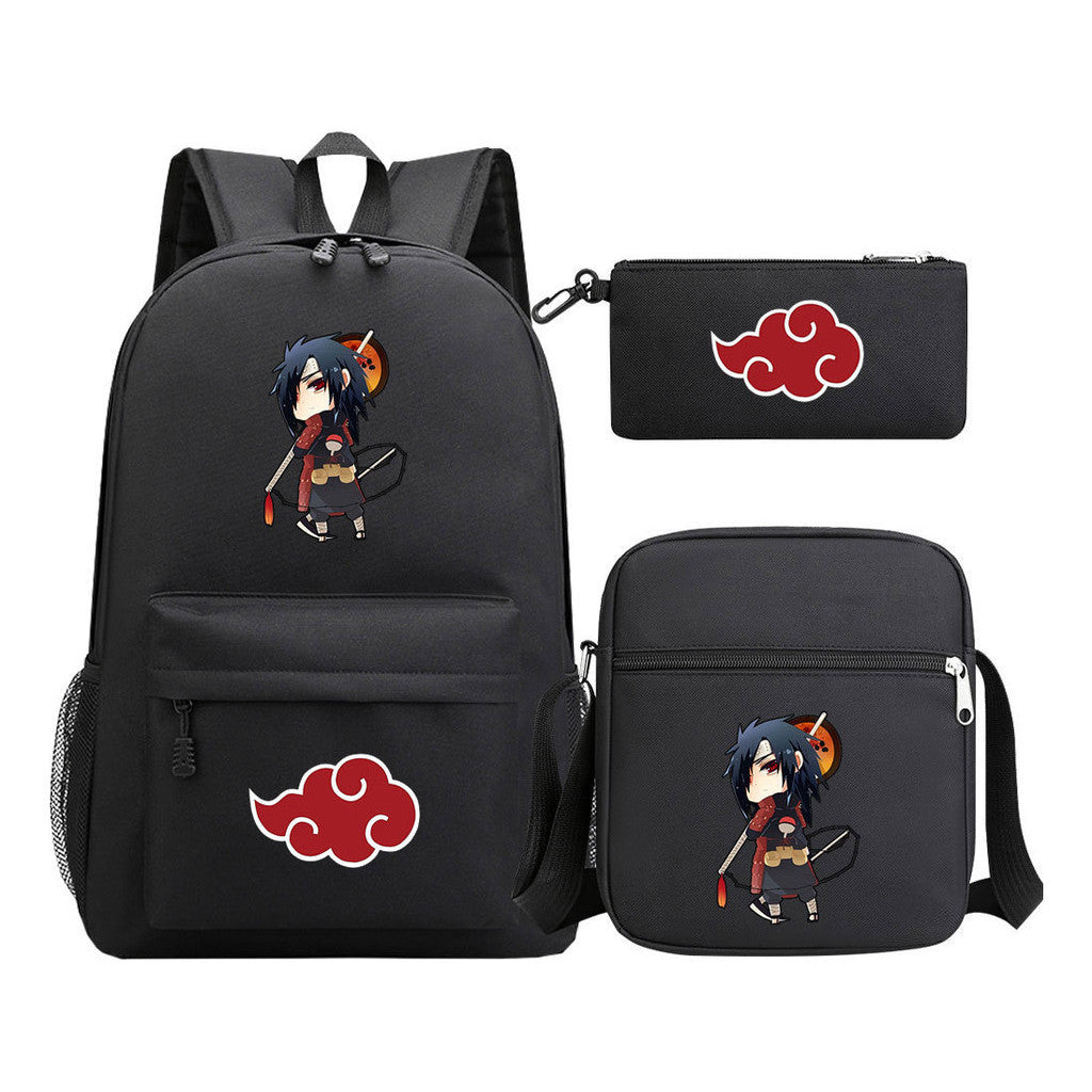 Anime Naruto Starry Sky Youth School Bag Three Piece Set For Boys And Girls Backpack Set