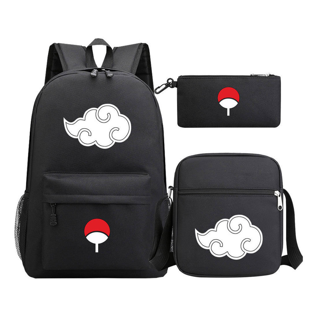 Anime Naruto Starry Sky Youth School Bag Three Piece Set For Men And Women Backpack Set