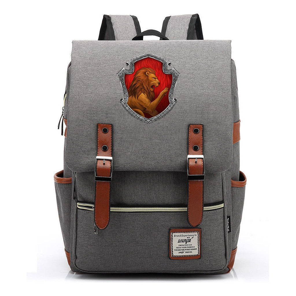 Academy Of Magic Print Teen School Bag Casual Belt Buckle Classic Backpack